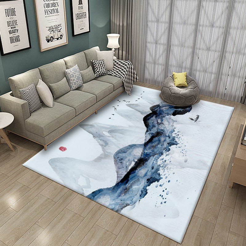 Abstract Indigo Rugs Abstract Indigo Mountains Carpet ⋆ Emirates Home