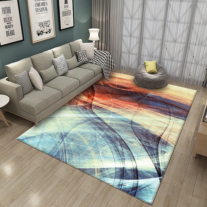 Bright Multi-colored Wavy Stripes Carpet ⋆ Emirates Home