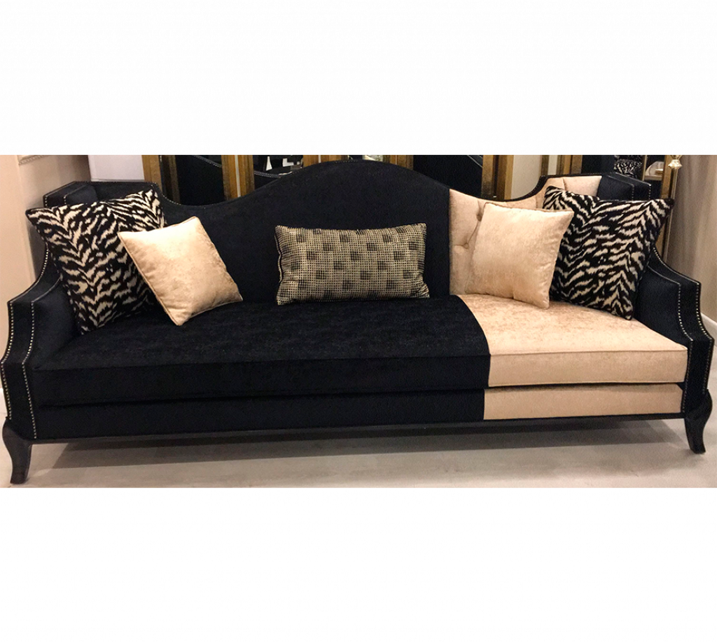 Black And Gold Classic Two Tone Cushion Sofa ⋆ Emirates Home