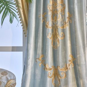 Royal Style curtain Design light blue