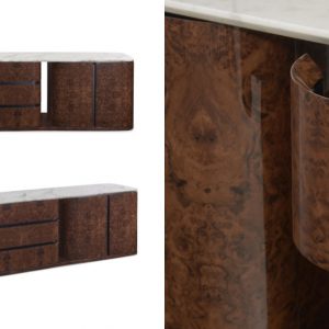 Classic Glossy Wood Finish Cabinet