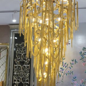 Long Golden Luxury Chandelier