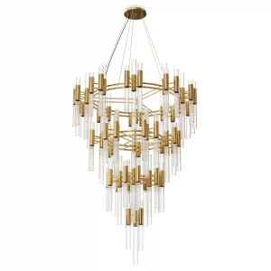 4 Layer Gold Cylindrical Chandelier