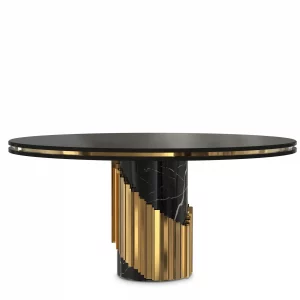 Luxury Gold Black Round Table