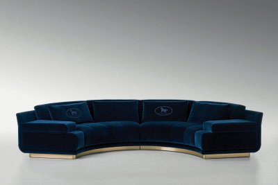 Gorgeous Blue Fabric Sofa