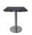 Black Square Restaurant Table With Single Glossy Metal Leg