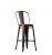 High Brown Metal Outdoor Cafe Chair