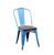 Blue Tolix Cafeteria Chair With Wooden Seat