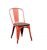 Red Metal Outdoor Cafe Chair With Wooden Seat