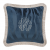 Embroidered Navy Velvet Cushion With Initials
