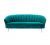 Emerald Green Wingback Sofa With Fluted Back