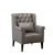 Gray Leather Restaurant Armchair In English Style