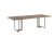 Wooden Top Restaurant Table With Steel Trestle Legs