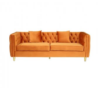 Luxury Orange Long Sofa