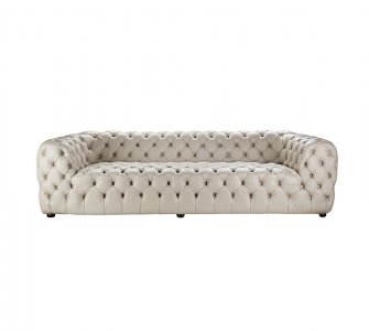 Dotted Long White Sofa