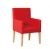 Concise Red Restaurant Armchair With Wooden Legs