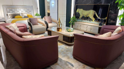 Luxury Maroon Sofa Set