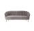 Pale Gray Wingback Sofa With Fluted Back