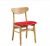 Wood Back Restaurant Chair With Red Leather Seat