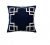 Dark Blue Geometric Labyrinth Pattern Cushion