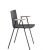 Black Laminated Restaurant Chair With Wooden Armsets