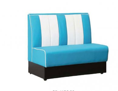 Blue Retro Style Double Seat Restaurant Sofa