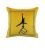 Gymnast Silhouette Yellow Cushion