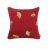 Red Cushion With Leaves Accent