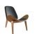 Black Leather And Teak Wood Restaurant Chair