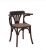 Dark Leather Cushioned Restaurant Chair