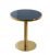 Round Gold Restaurant Table With Dark Glass Top