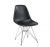 Black Armless Cafeteria Chair With Steel Legs
