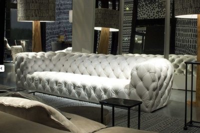 Plain White Dotted Sofa