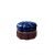 Royal Blue Leather Pouf With Tassels